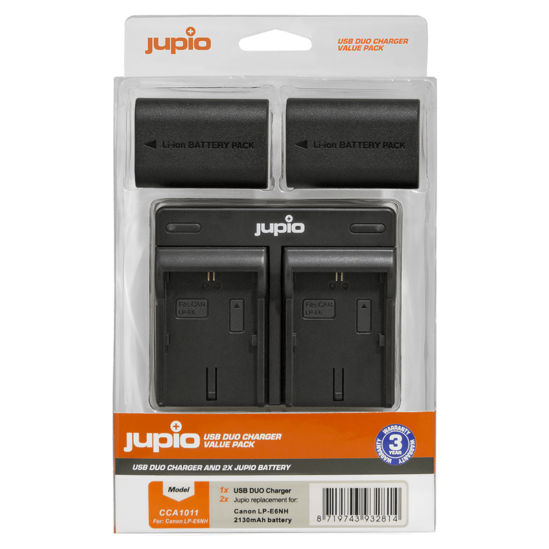 Jupio Kit 2 Batterie + USB Dual Charger (Canon LP-E6NH)