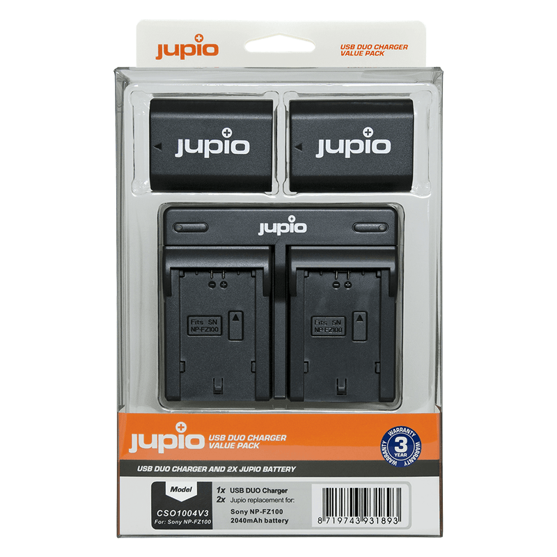 Jupio Kit 2 Batterie + USB Dual Charger (Sony NP-FZ100)